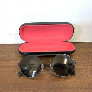 Calvin Klein CKJ121S 001 51-22 Black Gunmetal Aviator Sunglasses Black Lens